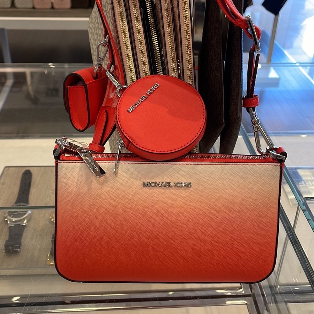 Michael Kors Jet Set Travel Tech Attached with Adjustable Coral Reef Crossbody - Picture 12 of 16